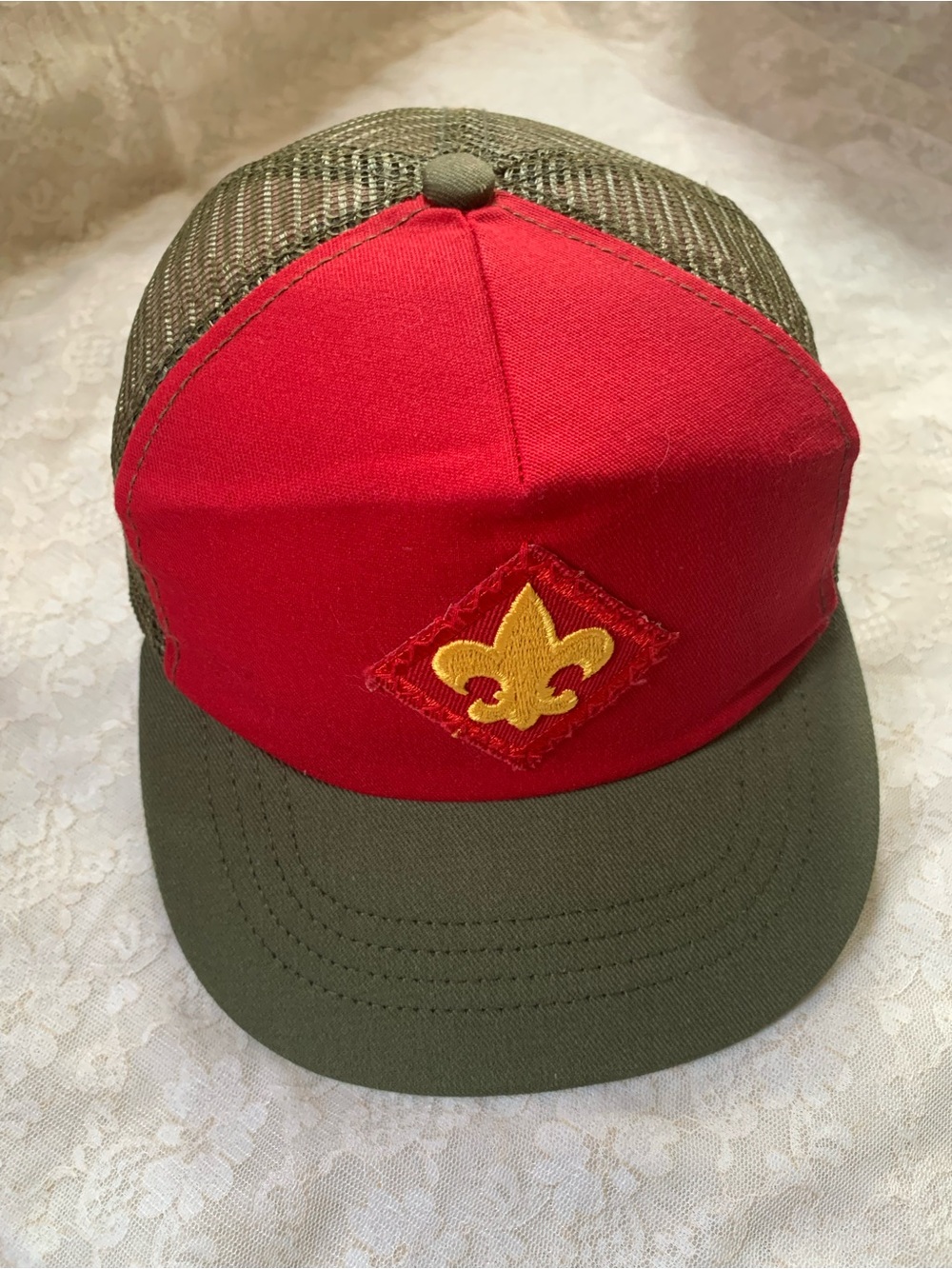 Vintage Boy Scouts Of America YOUTH Trucker Snapback Hat Adjustable Cap USA S/M